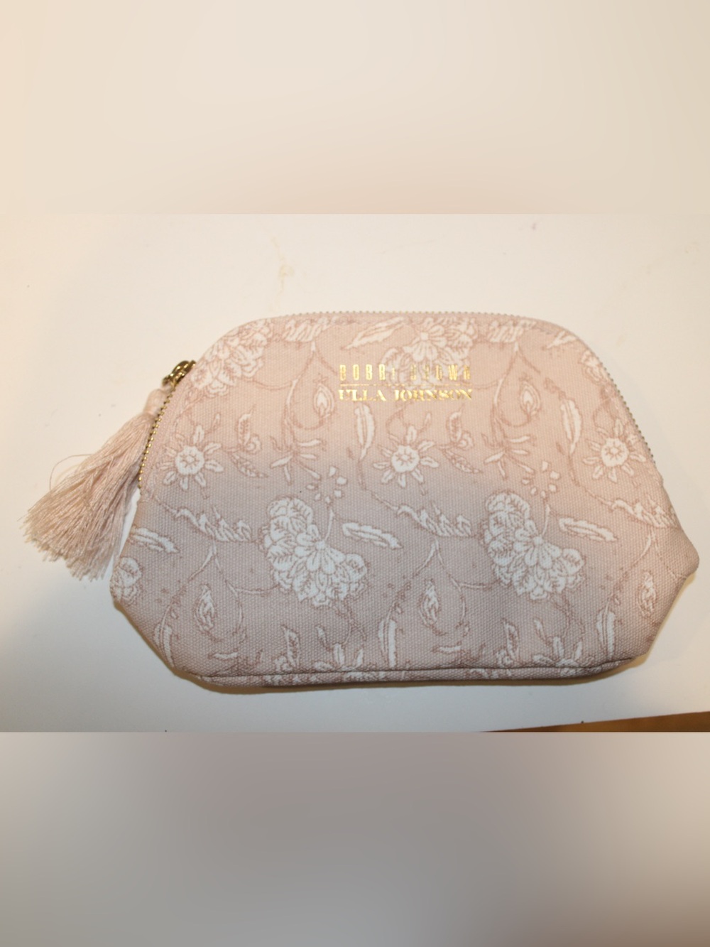 Bobbi Brown x Ulla Johnson Limited Edition Pink Floral Canvas Makeup Bag Pouch